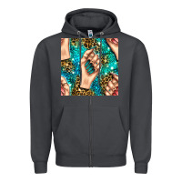 Smoke nail art with leopard and turquoise  gemstone seamless pattern bbs Zipper Hoodie - BundleAndBundleShop
