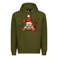 Army Green joy christmas with gnome bbs Premium Hoodie - BundleAndBundleShop