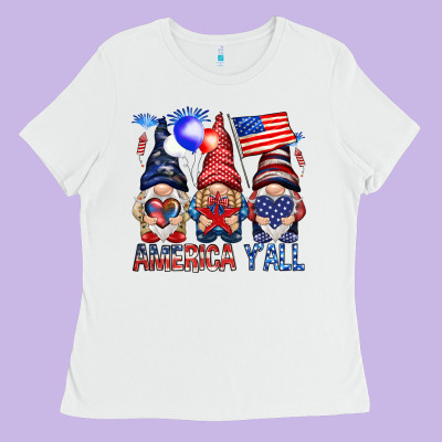 America Yall Ladies Tee Designed By Nancycooperartshop