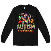 Black Autism Awareness Long Sleeve Tee - NancyCooperArtShop