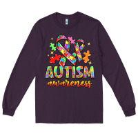 Plum Autism Awareness Long Sleeve Tee - NancyCooperArtShop