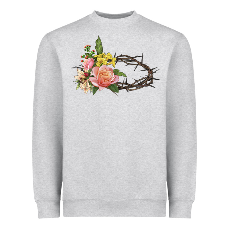 Crown Of Thorns Floral Easter Heavyweight Sweatshirt by CowGirlArtShop | Teevron