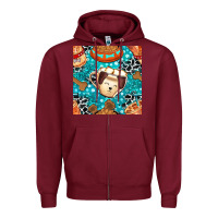 Burgundy dog coffee cups and food container with cowhide seamless pattern bbs Zipper Hoodie - BundleAndBundleShop