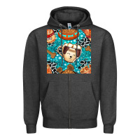 Charcoal Heather dog coffee cups and food container with cowhide seamless pattern bbs Zipper Hoodie - BundleAndBundleShop