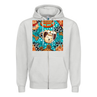 Dove Grey dog coffee cups and food container with cowhide seamless pattern bbs Zipper Hoodie - BundleAndBundleShop