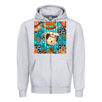 Heather Grey dog coffee cups and food container with cowhide seamless pattern bbs Zipper Hoodie - BundleAndBundleShop