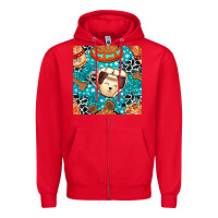 Red dog coffee cups and food container with cowhide seamless pattern bbs Zipper Hoodie - BundleAndBundleShop