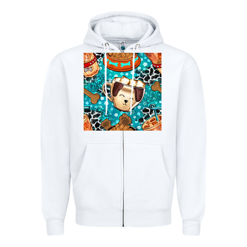 Dog Coffee Cups And Food Container With Cowhide Seamless Pattern Bbs Zipper Hoodie by BundleAndBundleShop | Teevron