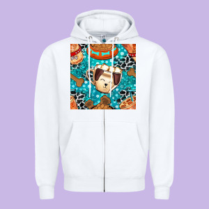 Dog Coffee Cups And Food Container With Cowhide Seamless Pattern Bbs Zipper Hoodie Designed By Bundleandbundleshop