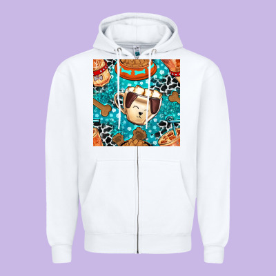 Dog Coffee Cups And Food Container With Cowhide Seamless Pattern Bbs Zipper Hoodie Designed By Bundleandbundleshop