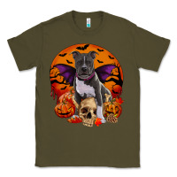 Halloween Pitbull Dog Classic Tee | Teevron