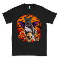 Black halloween pitbull dog Classic Tee - RanaPortraitStore