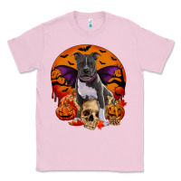 Bubblegum Pink halloween pitbull dog Classic Tee - RanaPortraitStore