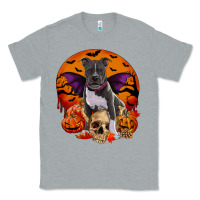 Heather Grey halloween pitbull dog Classic Tee - RanaPortraitStore