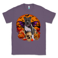 Lavender halloween pitbull dog Classic Tee - RanaPortraitStore