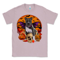 Lilac halloween pitbull dog Classic Tee - RanaPortraitStore