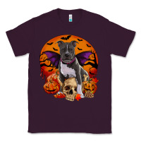 Plum halloween pitbull dog Classic Tee - RanaPortraitStore