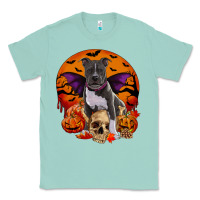 Seafoam halloween pitbull dog Classic Tee - RanaPortraitStore