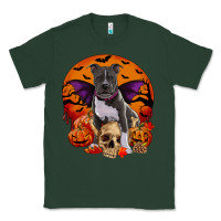 Sports Green halloween pitbull dog Classic Tee - RanaPortraitStore