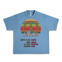 Pebble Blue Birthplace Earth Race Human Peace Sign Hippie Urban Heavy Tee - Bettercallsaul
