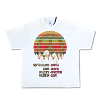 White Birthplace Earth Race Human Peace Sign Hippie Urban Heavy Tee - Bettercallsaul
