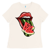 Bone Watermelon Tongue Ladies Tee - Jasminsmagicworld