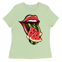 Matcha Watermelon Tongue Ladies Tee - Jasminsmagicworld
