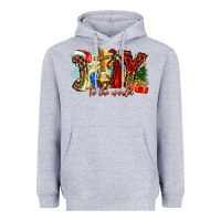 Heather Grey Joy To The World Heavyweight Hoodie - CowhideDigitalArt