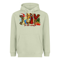 Matcha Joy To The World Heavyweight Hoodie - CowhideDigitalArt