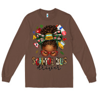Chestnut school bus driver afro messy bun Long Sleeve Tee - texasbilliewilder
