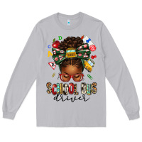 Moon Dust school bus driver afro messy bun Long Sleeve Tee - texasbilliewilder