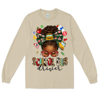 Mushroom school bus driver afro messy bun Long Sleeve Tee - texasbilliewilder