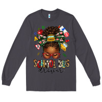 Smoke school bus driver afro messy bun Long Sleeve Tee - texasbilliewilder