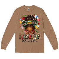 Toasted Coconut school bus driver afro messy bun Long Sleeve Tee - texasbilliewilder