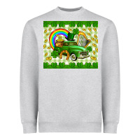 Heather Grey St. Patrick's truck Heavyweight Sweatshirt - CowGirlArtShop