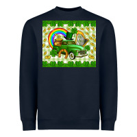 Navy St. Patrick's truck Heavyweight Sweatshirt - CowGirlArtShop
