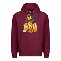 Burgundy Mom life Mother's Day Premium Hoodie - FaDigitalArtStudio
