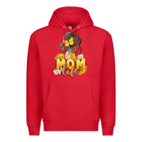 Red Mom life Mother's Day Premium Hoodie - FaDigitalArtStudio