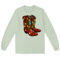 Matcha Western Christmas Boots Long Sleeve Tee - RanaPortraitStore