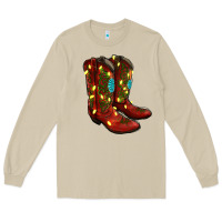 Mushroom Western Christmas Boots Long Sleeve Tee - RanaPortraitStore