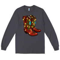 Smoke Western Christmas Boots Long Sleeve Tee - RanaPortraitStore
