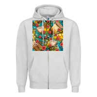 Dove Grey honey and bee coffee cup with flowers and leopard seamless pattern bbs Zipper Hoodie - BundleAndBundleShop