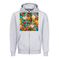 Heather Grey honey and bee coffee cup with flowers and leopard seamless pattern bbs Zipper Hoodie - BundleAndBundleShop