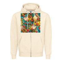 Sandshell honey and bee coffee cup with flowers and leopard seamless pattern bbs Zipper Hoodie - BundleAndBundleShop