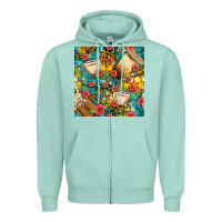 Seafoam honey and bee coffee cup with flowers and leopard seamless pattern bbs Zipper Hoodie - BundleAndBundleShop