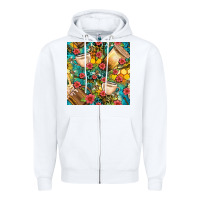 Honey And Bee Coffee Cup With Flowers And Leopard Seamless Pattern Bbs Zipper Hoodie | Teevron