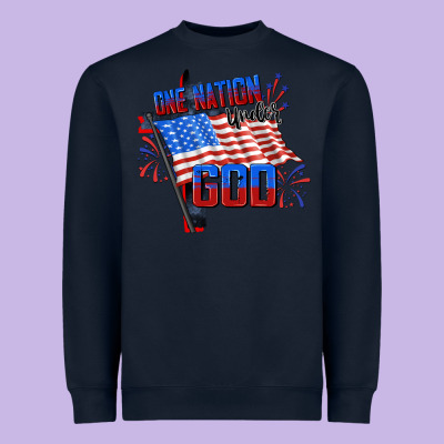 One Nation Under God 4th Of July Heavyweight Sweatshirt Designed By Cowgirlartshop