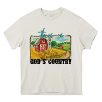 Cream this is god's country Heavy Core Tee - MaliasSmallBusiness