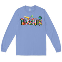 Colony Blue Autism Teacher Long Sleeve Tee - NancyCooperArtShop