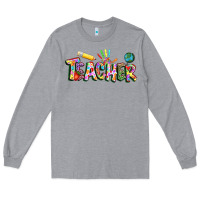 Heather Grey Autism Teacher Long Sleeve Tee - NancyCooperArtShop